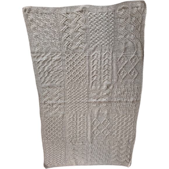 Kilronan Knitwear Irish super soft merino wool blanket wrap toasted oat Ireland - Picture 13 of 16